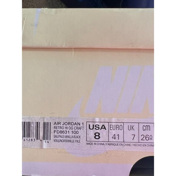 AIR JORDAN 1 RETRO HIGH OG SAIL / PALE VANILLA-BLACK, MEN\'S SIZE 8 main image 12